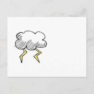 Cartoon Storm Cloud Rainy Day Design Postcard