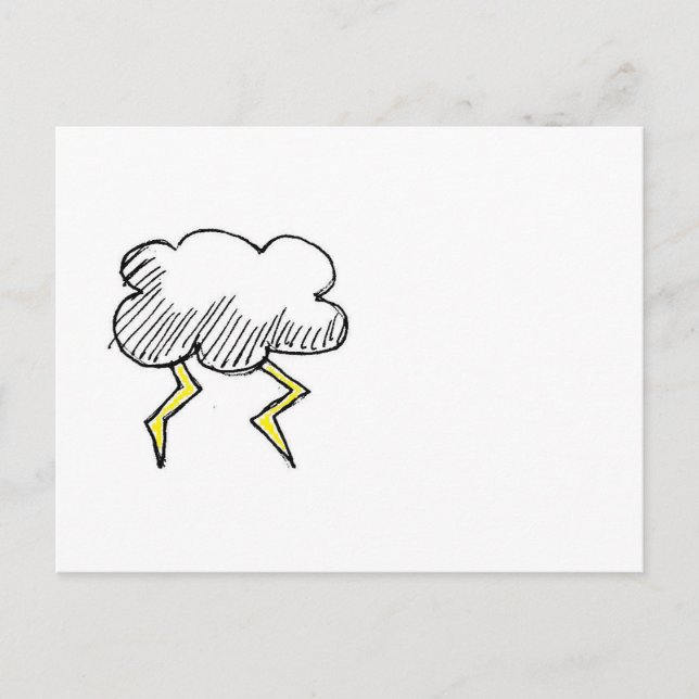 Cartoon Storm Cloud Rainy Day Design Postcard (Front)