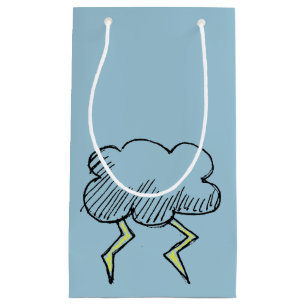 Cartoon Storm Cloud Rainy Day Design Small Gift Bag