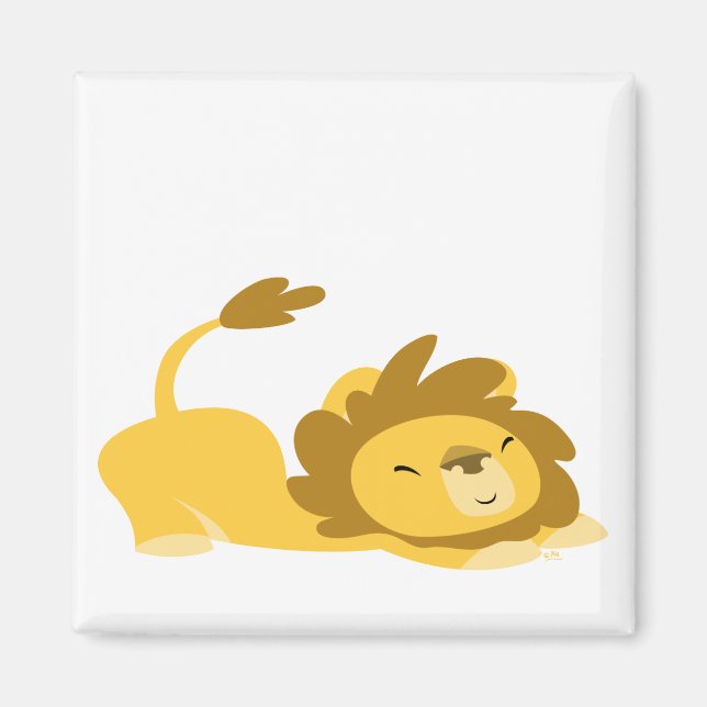 Cartoon Stretching Lion magnet (Front)