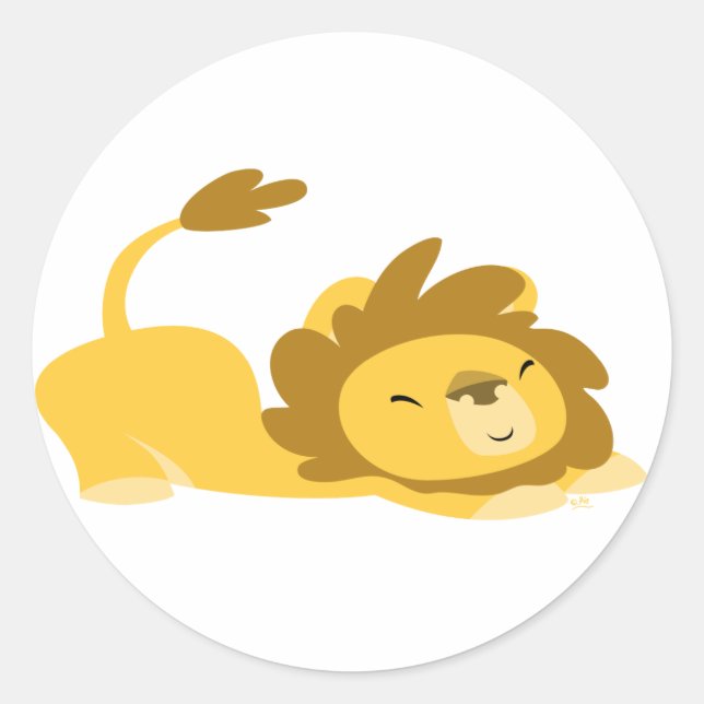 Cartoon Stretching Lion sticker (Front)