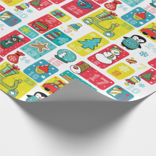 Cartoon style Advent Calendar Holiday Wrapping Paper