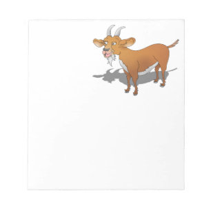 Cartoon style brown goat notepad
