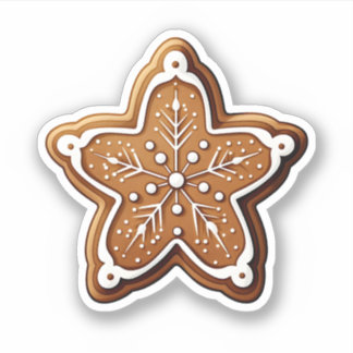Cartoon Style Christmas Cookie With Snowflake