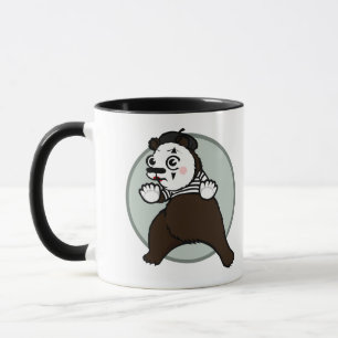 CARTOON STYLE GRIZZLY BEAR MIME RINGER MUG