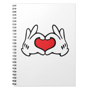 Cartoon Style Hand Love Heart Notebook