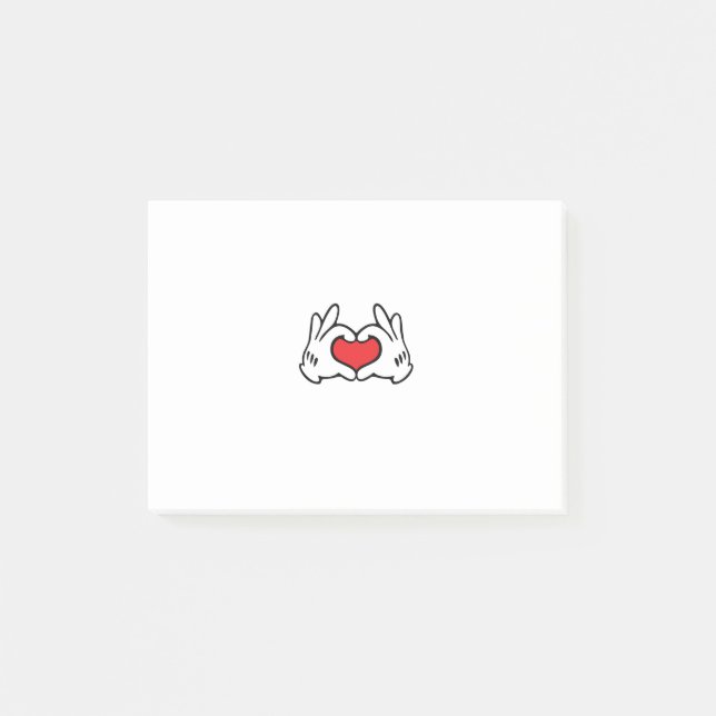 Cartoon Style Hand Love Heart Post-it Notes (Front)