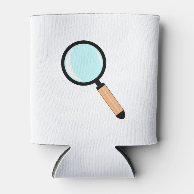 Cartoon Style Magnifying Glass Can Cooler (Front)