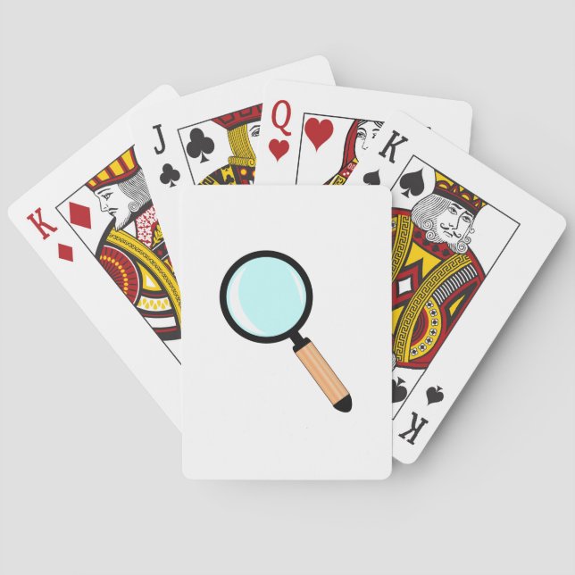 Cartoon Style Magnifying Glass Playing Cards (Back)