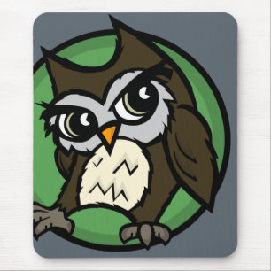 CARTOON STYLE OWL VERTICAL MOUSE PAD