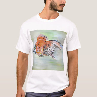 Cartoon Style Ryukin Goldfish Acrylic Painting T-Shirt