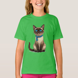 Cartoon-style Siamese cat T-Shirt
