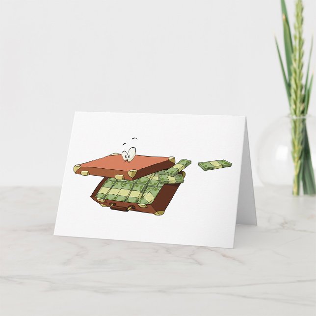 Cartoon Suitcase Full of Money Cash Bundles Card (Creator Uploaded)