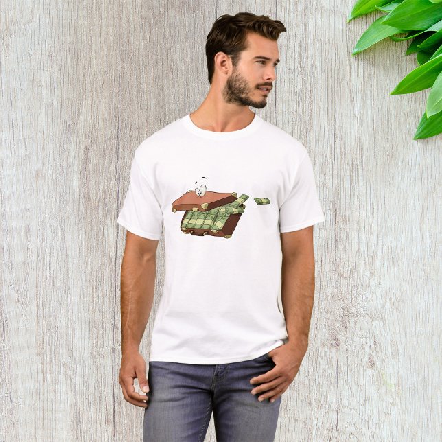 Cartoon Suitcase Full of Money Cash Bundles T-Shirt (Creator Uploaded)