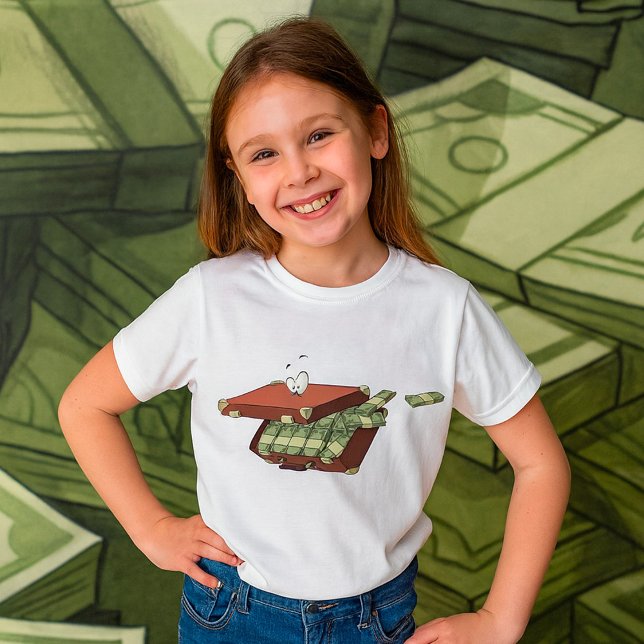 Cartoon Suitcase Full of Money Cash Bundles T-Shirt (Creator Uploaded)