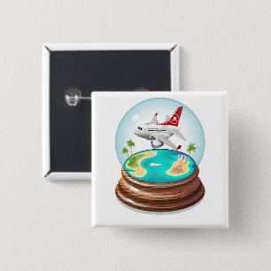 Cartoon Summer Cristal Ball 15 Cm Square Badge