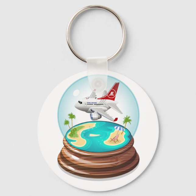 Cartoon Summer Cristal Ball Key Ring (Front)