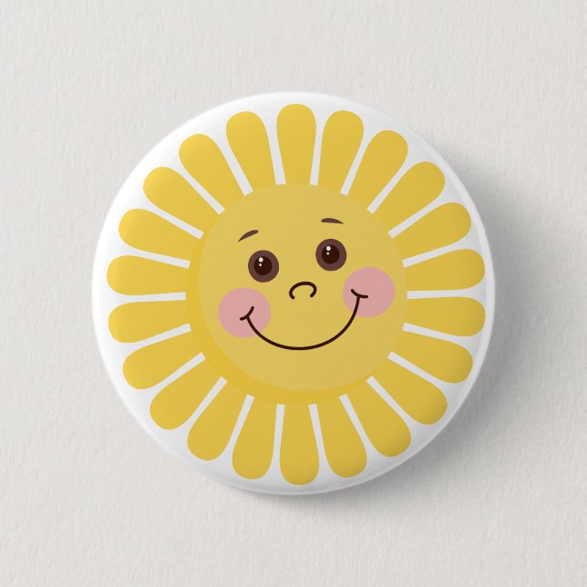 Cartoon Sun 6 Cm Round Badge (Front)