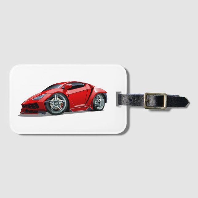 Cartoon super car luggage tag (Front Horizontal)