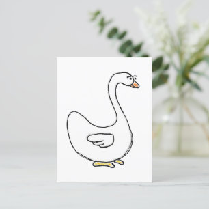 Cartoon Swan Graceful White Bird Design Postcard