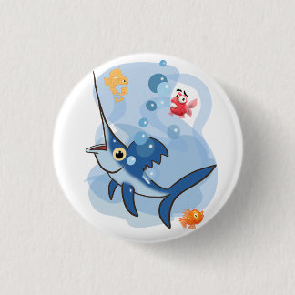 Cartoon Swordfish 3 Cm Round Badge