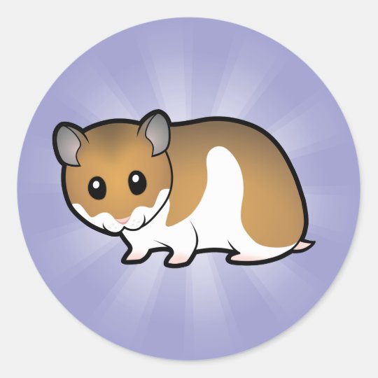 Cartoon Syrian Hamster Classic Round Sticker | Zazzle.co.uk