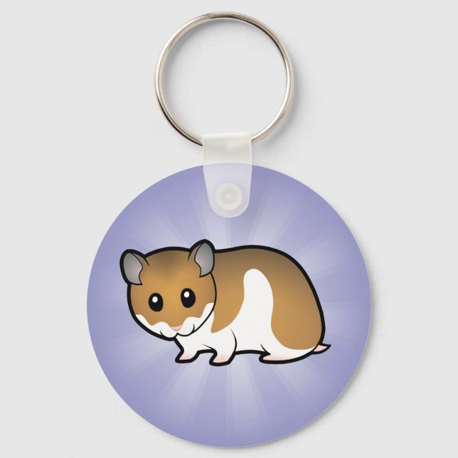 Cartoon Syrian Hamster Key Ring (Front)