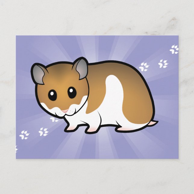 Cartoon Syrian Hamster Postcard (Front)