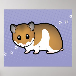 Cartoon Syrian Hamster Poster