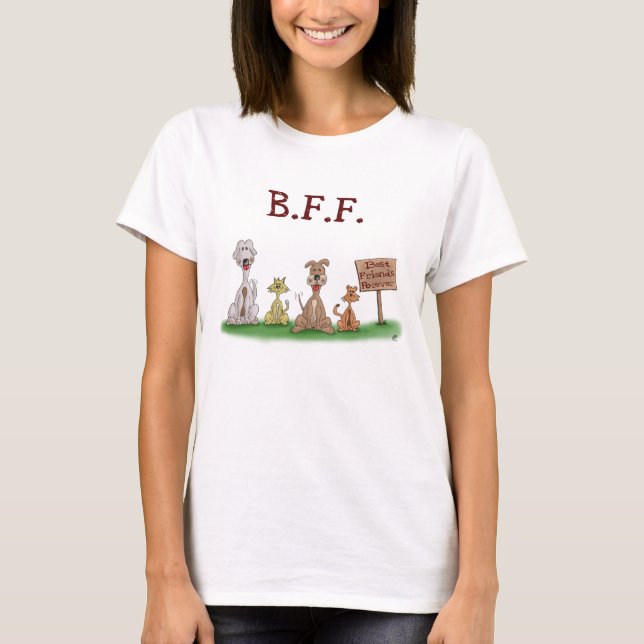 Cartoon T-shirts: Best Friends Forever T-Shirt (Front)