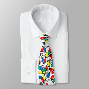 Cartoon Tangled Christmas Lights Tie
