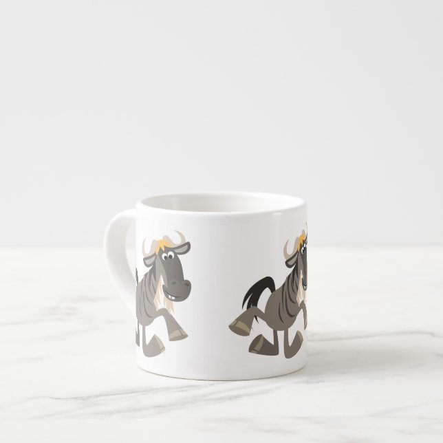 Cartoon Tap Dancing Wildebeest Espresso Mug (Front Left)