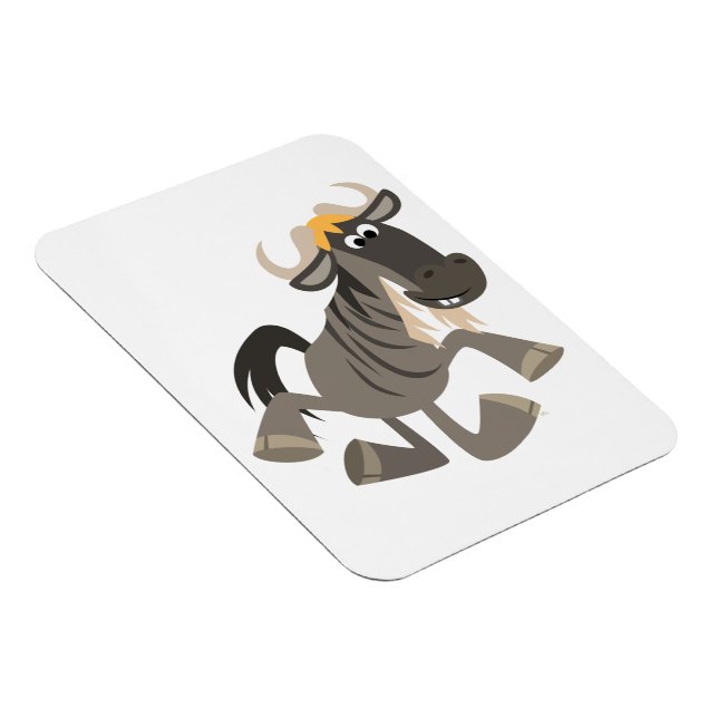 Cartoon Tap Dancing Wildebeest Flexible Magnet (Right Side)