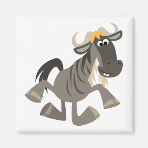 Cartoon Tap Dancing Wildebeest Magnet