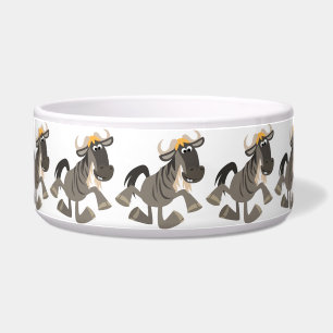 Cartoon Tap Dancing Wildebeest Pet Bowl