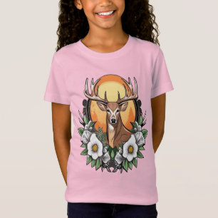 Cartoon Tattoo Art Of A Deer With Georgia Rose T-Shirt
