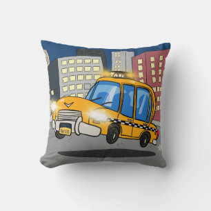 Cartoon Taxi Cab Cushion