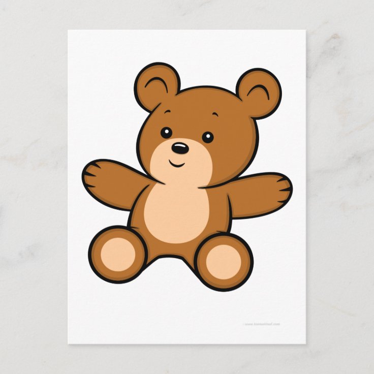 Cartoon Teddy Bear Postcard | Zazzle