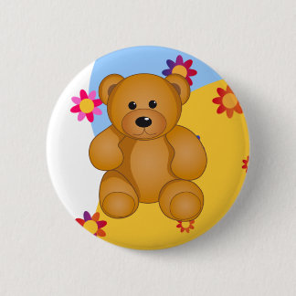 Cartoon Teddy Design 6 Cm Round Badge