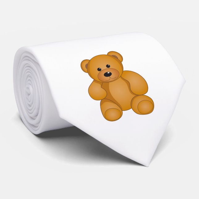 Cartoon Teddy Design Tie (Rolled)