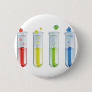 Cartoon Test Tubes 6 Cm Round Badge