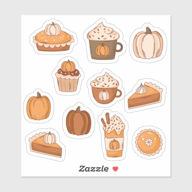Cartoon Thanksgiving desserts illustrations  (Sheet)