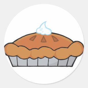 Cartoon Thanksgiving Pie Classic Round Sticker