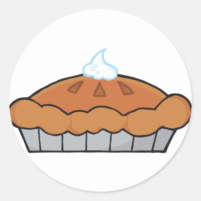Cartoon Thanksgiving Pie Classic Round Sticker (Front)