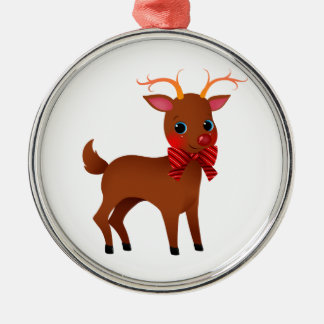 Cartoon the Red-Nosed Reindeer w/ Bow Tie Metal Tree Decoration