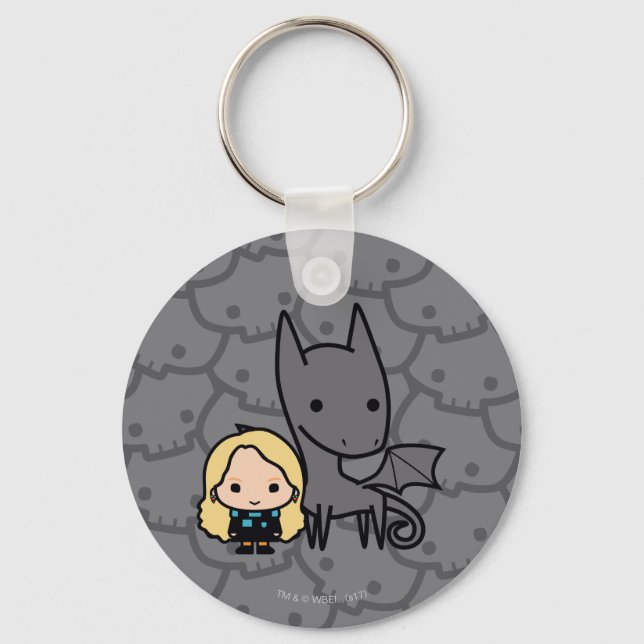 Cartoon Thestral and Luna Character Art Key Ring (Front)