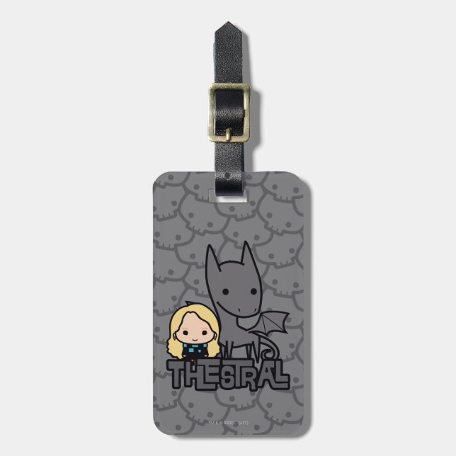 Cartoon Thestral and Luna Character Art Luggage Tag (Front Vertical)
