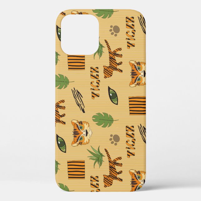 Cartoon Tiger: Cheerful Children's Pattern. Case-Mate iPhone Case (Back)