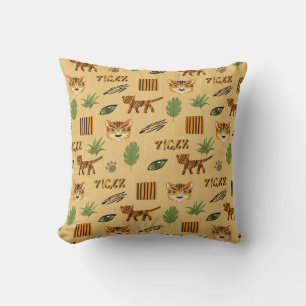 Cartoon Tiger: Cheerful Children's Pattern. Cushion