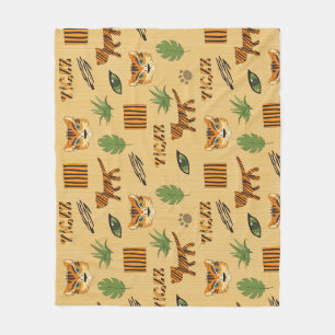 Cartoon Tiger: Cheerful Children's Pattern. Fleece Blanket